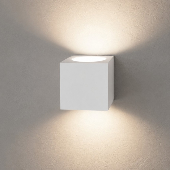 Applique led cubo bianco moderno da parete per interni