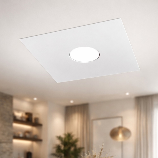 Plafoniera da cucina moderna quadrata bianca toplight plate