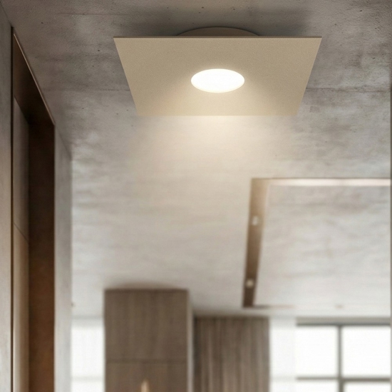 Plafoniera cucina quadrata moderna sabbia top light plate