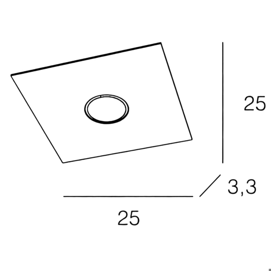 Plafoniera cucina quadrata moderna sabbia top light plate
