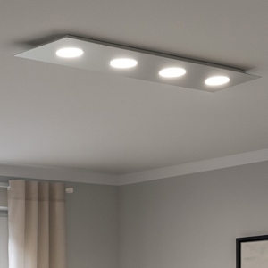 Plafoniera cucina rettangolare grigio moderna toplight