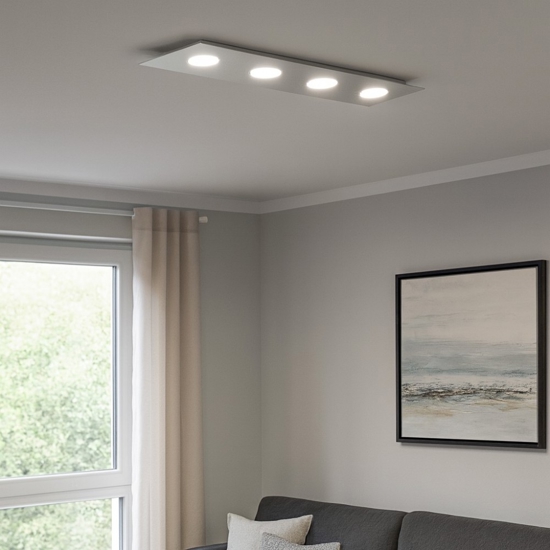 Plafoniera cucina rettangolare grigio moderna toplight