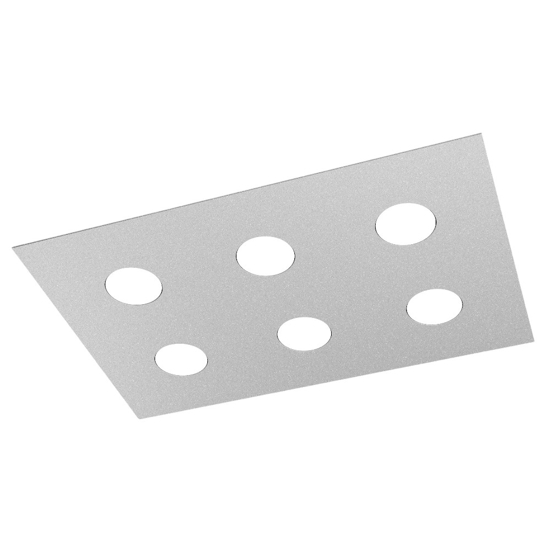 Plafoniera per cucina grigio moderna rettangolare