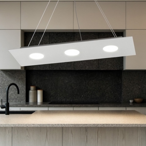 Lampadario per cucina moderna rettangolare top light grigio