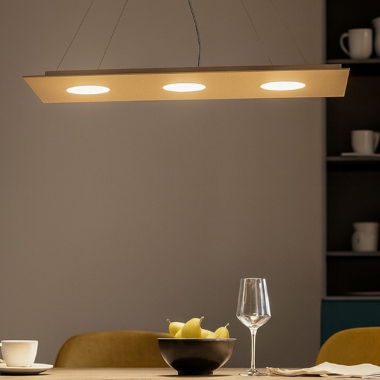 Lampadario moderno sabbia rettangolare top light area