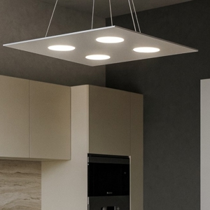 Lampadario per cucina moderna grigio quadrato toplight area