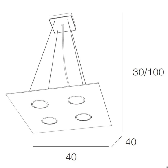 Lampadario per cucina moderna grigio quadrato toplight area