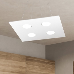 Lampadario bianco quadrato top light area