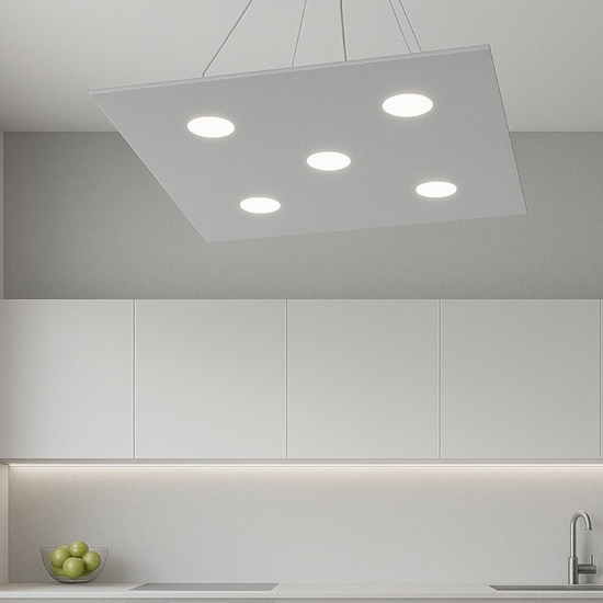 Top light area lampadario da cucina quadrato grigio