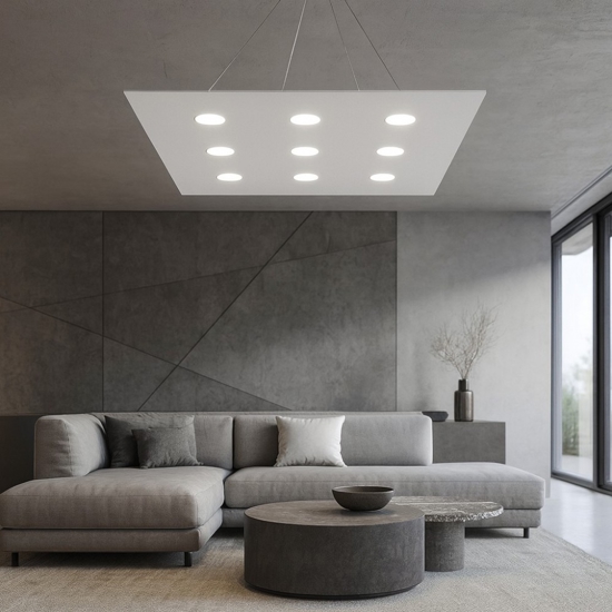 Lampadario moderno grigio per soggiorno toplight area