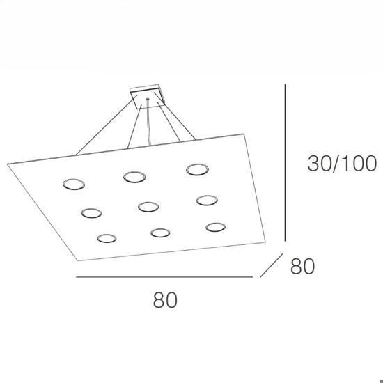 Lampadario moderno bianco quadrato top light area