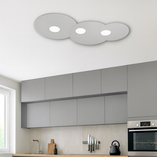 Plafoniera da cucina design moderna grigio toplight cloud