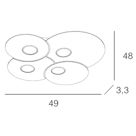 Plafoniera bianca 4 luci per cucina moderna