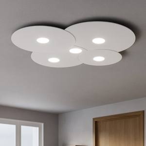 Plafoniera per cucina 5 luci moderna grigio toplight cloud
