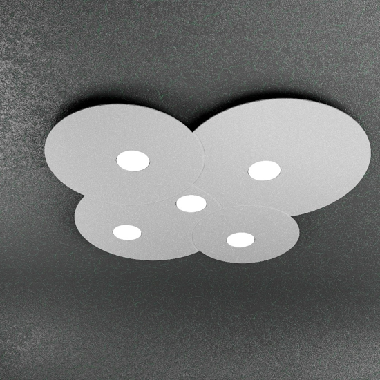 Plafoniera per cucina 5 luci moderna grigio toplight cloud