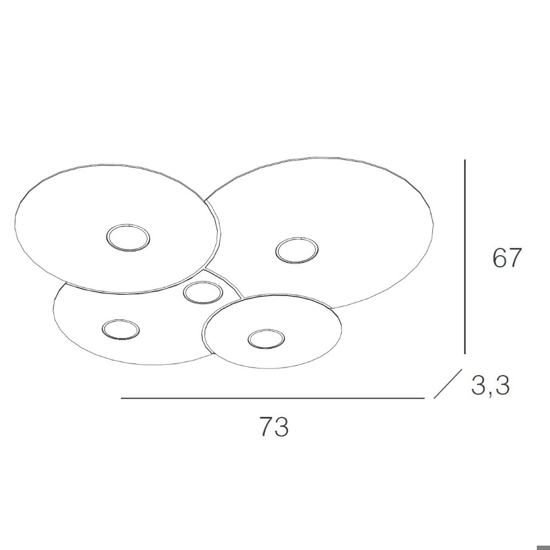 Plafoniera per cucina 5 luci moderna grigio toplight cloud