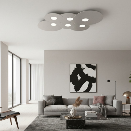 Plafoniera grigio design toplight cloud