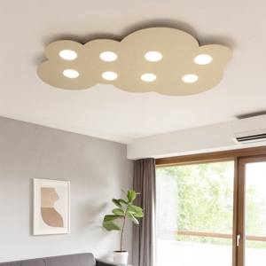 Plafoniera moderna per soggiorno colore sabbia cloud toplight