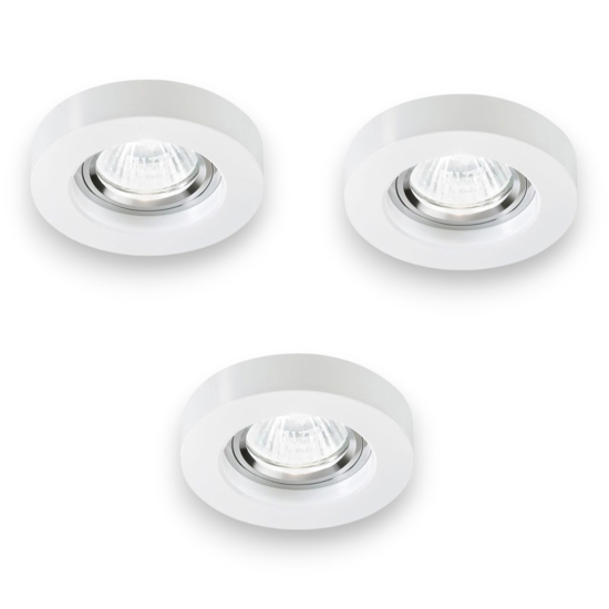 Ideal lux blues fi round box 3 faretti da incasso bianchi per cartongesso