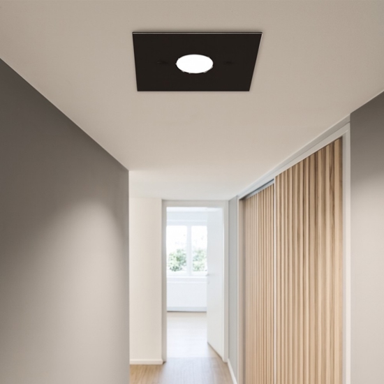 Plafoniera quadrata top light path vetro marrone lucido