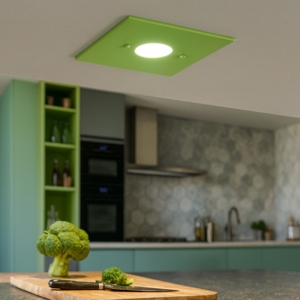 Plafoniera verde top light path vetro quadrata moderna
