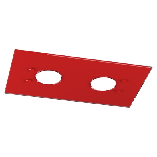 Plafoniera da cucina vetro rossa lucido top light path moderna rettangolare