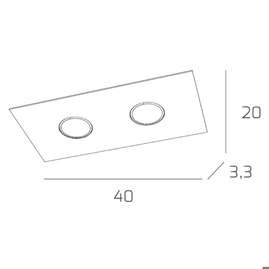Plafoniera da cucina vetro rossa lucido top light path moderna rettangolare
