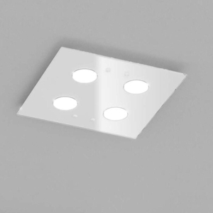 Plafoniera da cucina quadrata moderna vetro bianco