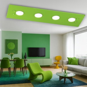 Plafoniera vetro lucido verde per cucina top light path