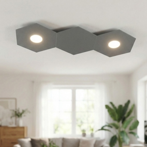 Plafoniera antracite esagoni toplight hexagon moderna