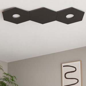Toplight hexagon plafoniera da cucina moderna 2 luci marrone rettangolare
