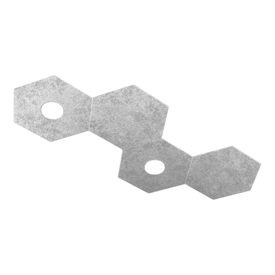 Toplight hexagon plafoniera moderna da cucina componibile 2 luci e 2 placche foglia argento