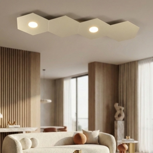 Toplight plafoniera led componibile 2 luci + 2 piastre moderna sabbia