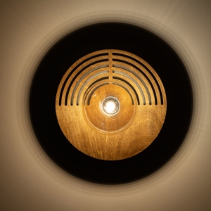 Applique lampada da parete in legno quercia marrone design moderna