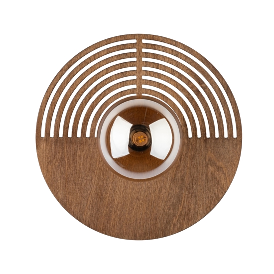 Applique lampada da parete in legno quercia marrone design moderna