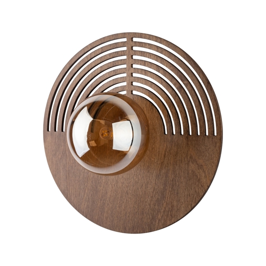 Applique lampada da parete in legno quercia marrone design moderna