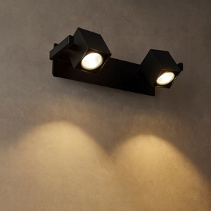 Ideal lux mouse ap2 applique led con 2 faretti orientabili nero