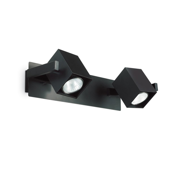 Ideal lux mouse ap2 applique led con 2 faretti orientabili nero