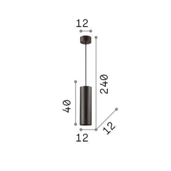 Look ideal lux nero sp1 d12 lampada a sospensione