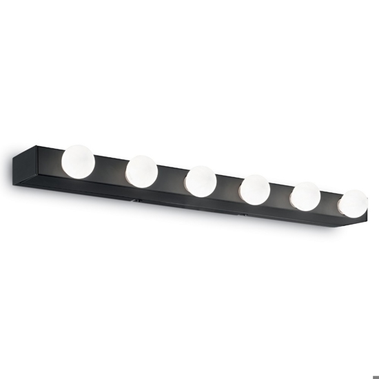 Prive ap6 applique nero per specchio da bagno ideal lux