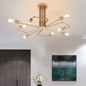 Ideal lux triumph sp8 plafoniera ottone invecchiato vintage