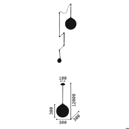 Ideal lux boa sp1 lampada a sospensione cavo in tessuto bianco sfera vetro