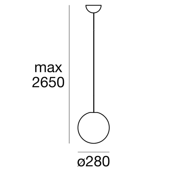 Linea light oh! s65 lampada sfera a sospensione 7w 3000k