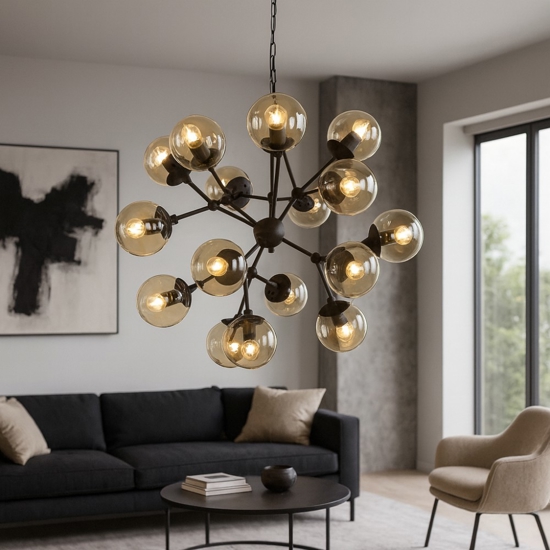 Kepler sp18 ideal lux grande lampadario nero per salotto