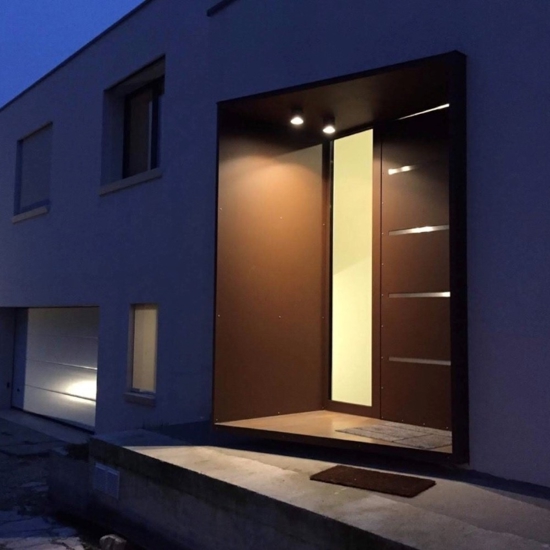 Ideal lux gun pl1 faro da soffitto per esterno ip44 cilindro marrone coffee