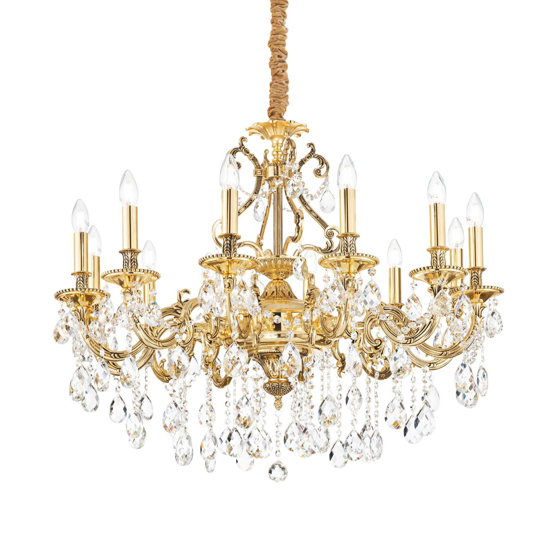 Ideal lux lampadario gioconda sp12 oro 12 luci goccia