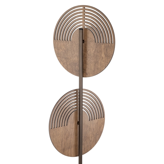 Piantana design moderna in legno quercia marrone sfere di vetro per soggiorno
