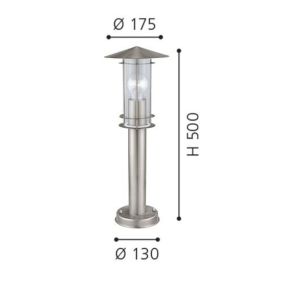Paletto da esterno giardino acciaio inox lisio eglo