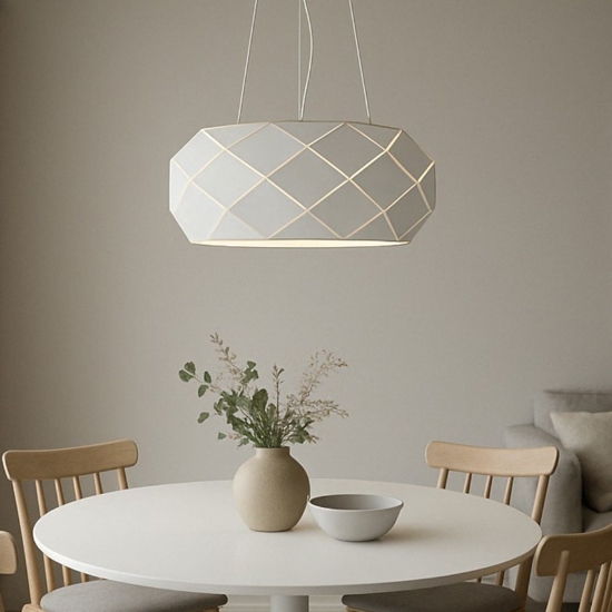 Lampadario moderno bianco design per soggiorno