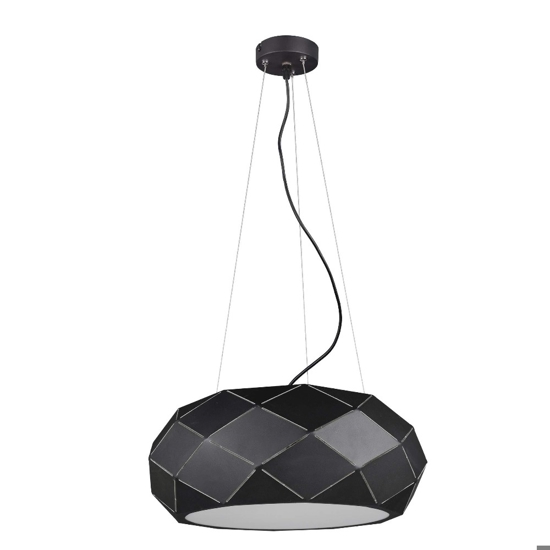 Lampadario per cucina moderna nero design rombi